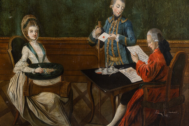 Posel – laufer doručuje list svým pánům, olej na plátně, polovina 18.století, SZ Horšovský Týn